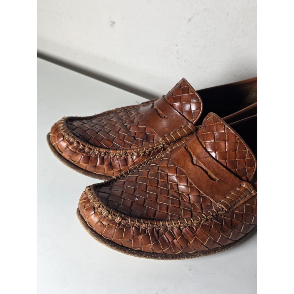 Allen Edmonds Capri Loafers Mens 11 D Brown Woven Leather Made in Italy